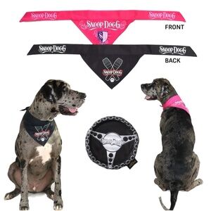 NEW SNOOP DOGG DOGGIE REVERSIBLE BANDANA & FLYING DISC TOY COMBO